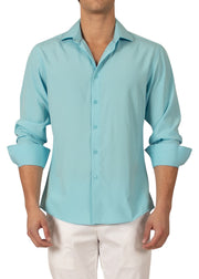 232276 - Turquoise Button Up Long Sleeve Dress Shirt