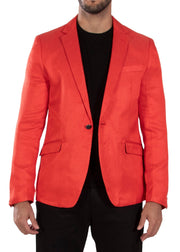 234105 - Red Pattern Evening Blazer