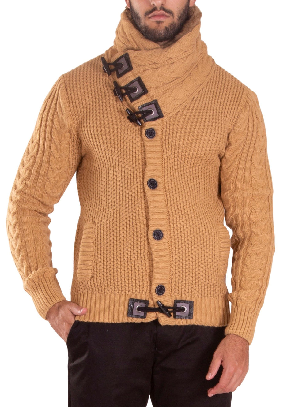 235141- Beige Button Up Sweater
