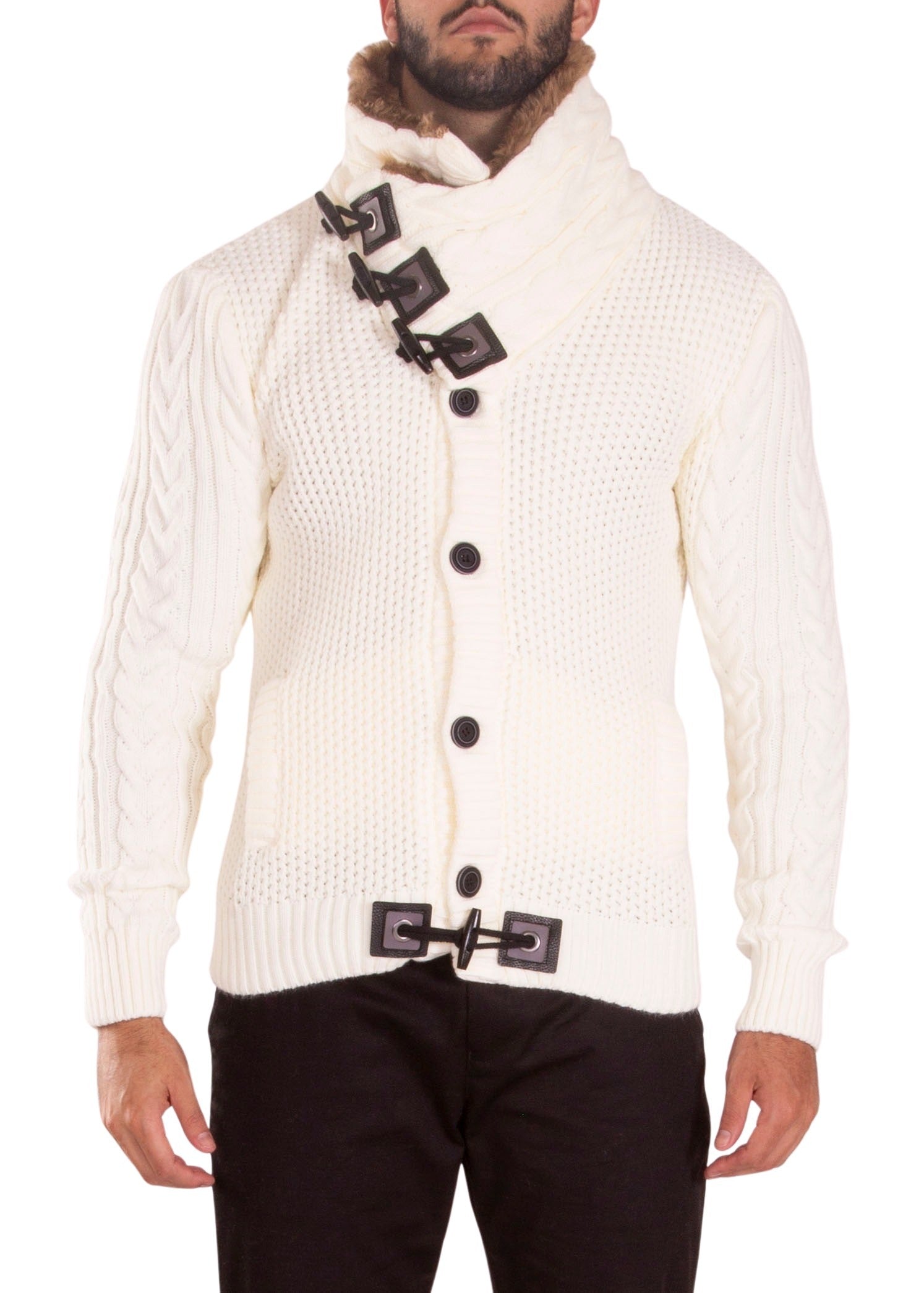 White sweater hot sale button up