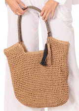 BAG-248007- Khaki Tote Bag made of natural materials