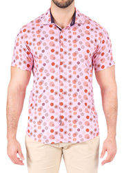 232002 - Pink Button Up Short Sleeve Dress Shirt