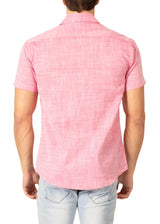 222109 - Pink Button Up Short Sleeve Dress Shirt