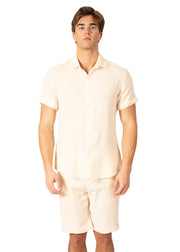 232102-243103 - Beige Set Short Sleeve Shirt & Short