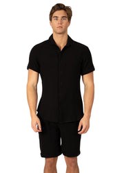 232102-243103- Black Set Short Sleeve Shirt & Short