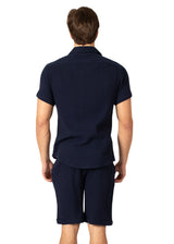 232102-243103 - Navy Set Short Sleeve Shirt & Short