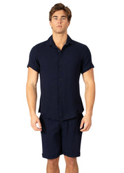 232102-243103 - Navy Set Short Sleeve Shirt & Short
