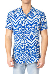 232110 - Royal Blue Button Up Short Sleeve