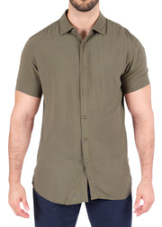 232111 - Army Green Button Up Short Sleeve