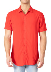 232111 - Red Button Up Short Sleeve