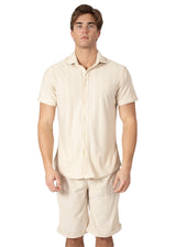 232112-243104 - Beige Set Short Sleeve Shirt & Short
