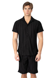 232112-243104 - Black Set Short Sleeve Shirt & Short