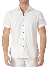 232113 - White Greek Pattern Short Sleeve Shirt