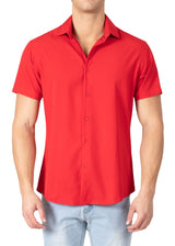 232117 - Red Button Up Short Sleeve