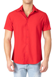 232117 - Red Button Up Short Sleeve
