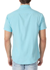 232118 - Turquoise Button Up Short Sleeve