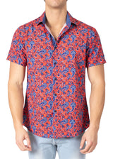 232132 - Red Button Up Short Sleeve