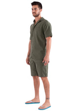 GZ1007 - Military Green Cotton Button Down Pocket Shirt