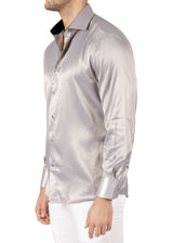 242205 - Gray Button Up Long Sleeve Dress Shirt