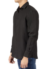 242207 - Black Button Up Long Sleeve Dress Shirt