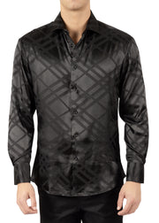 242211 - Black Button Up Long Sleeve Dress Shirt