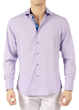 242213- Lilac Button Up Long Sleeve Dress Shirt