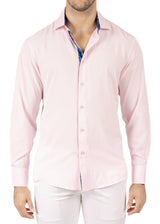 242213- Pink Button Up Long Sleeve Dress Shirt