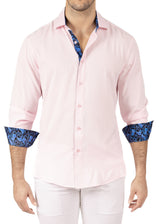 242213- Pink Button Up Long Sleeve Dress Shirt