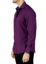 242213- Purple Button Up Long Sleeve Dress Shirt