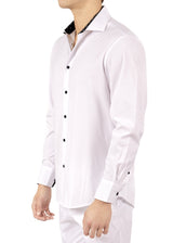 242213- White Button Up Long Sleeve Dress Shirt