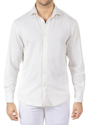 242217- White Button Up Long Sleeve Dress Shirt