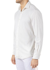 242217- White Button Up Long Sleeve Dress Shirt