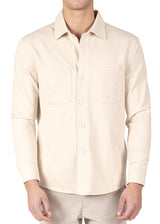 232290 - Khaki Stretch Overshirt.