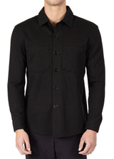 232290 - Black Stretch Overshirt.