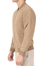 234110 - Khaki Pocketed Zip-Front Jacket