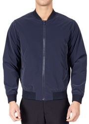 234110 - Navy Pocketed Zip-Front Jacket