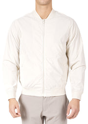 234110 - White Pocketed Zip-Front Jacket