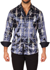 242206 - Navy Button Up Long Sleeve Dress Shirt