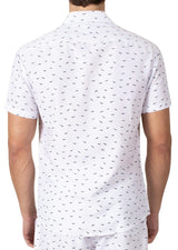 222078 - White Nautical Print Short Sleeve Shirt