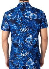 222084 - Navy Tropical Print Short Sleeve Shirt