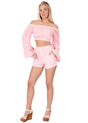 NW1697 - Baby Pink Cotton Shorts