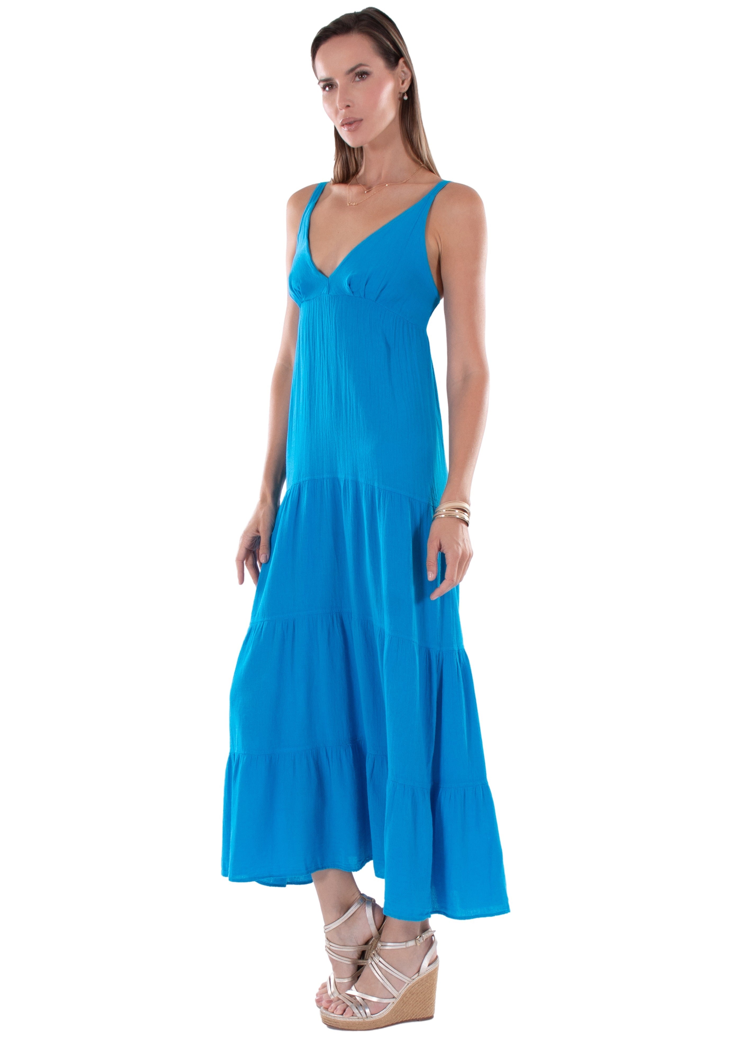 NW1430 - Royal Blue Cotton Dress NEO NYC, INC. NW1430 - Royal Blue Cotton Dress NEO NYC, INC.