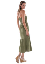 NW1567 - Olive Green Cotton Dress