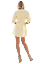 NW1602 - Baby Yellow Cotton Mini Dress