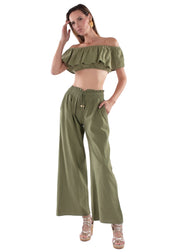 NW1689 - Olive Green Cotton Pant