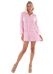 NW1617- Baby Pink Cotton Tunic Dress