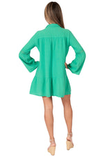 NW1617- Green Cotton Tunic Dress