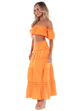 NW1573 - Orange Cotton Skirt