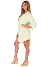 NW1718- Baby Green Cotton Tunic Dress