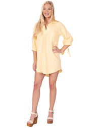 NW1718- Baby Yellow Cotton Tunic Dress